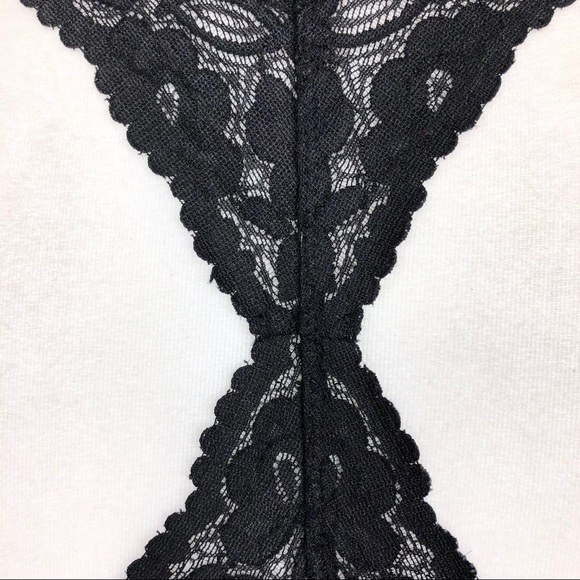 Free People Intimately black flower lace triangle bra bralette racerback small - Picture 10 of 13